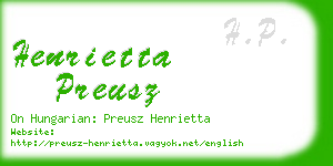 henrietta preusz business card